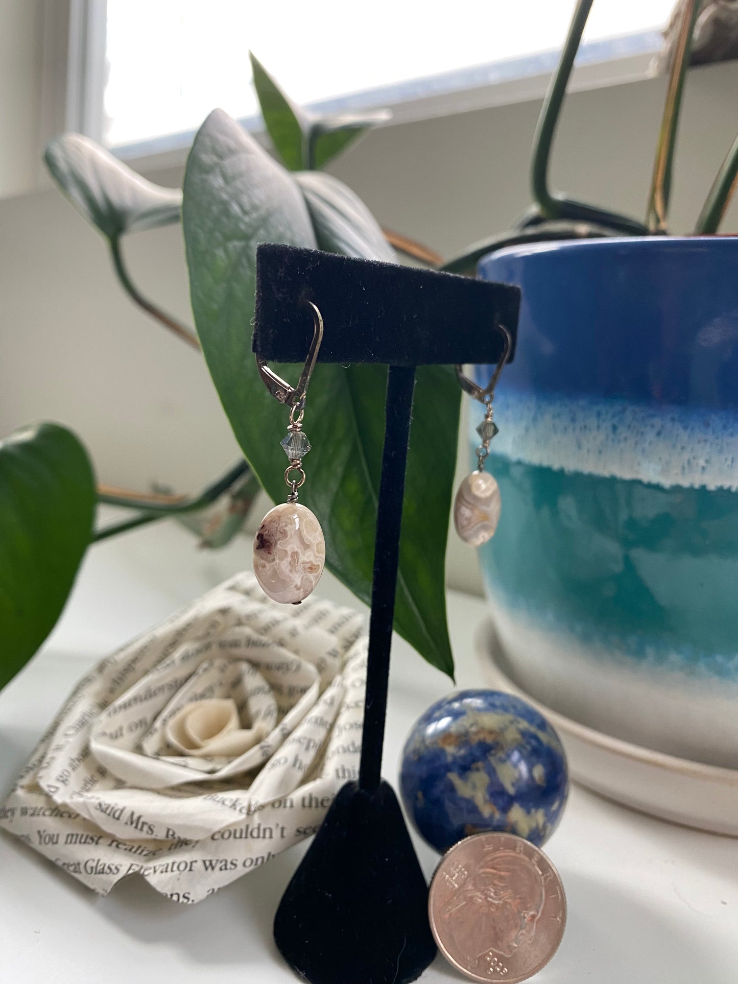 Multi color gemstone beads earrings EV23-EG0013