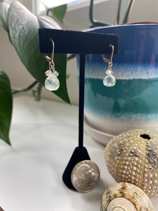 Light blue quartz drop earrings SU23-EQ0001